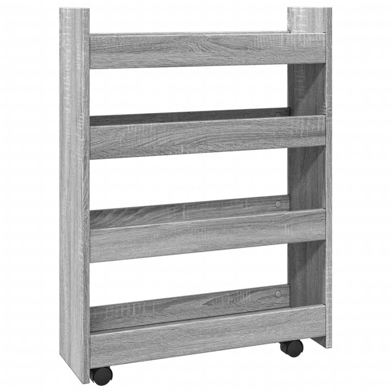Wood Bar Cart, Grey Sonoma