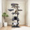 Tour pour arbre à chat 78,8 po gris foncé avec base large, grand condo, poteau à griffes 12 sisal, grand hamac, grande plateforme supérieure, nombreux perchoirs et jouet interactif