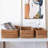 Natural Rattan Storage Baskets, Rectangular Woven Fruit Baskets, Decorative Wicker Basket And Small Baskets For Organizing (Set Of 3)