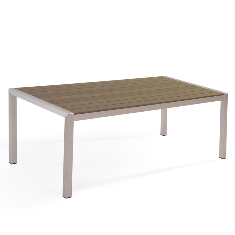 Hillegier Rectangular 180Cm L Table, Brown, Silver