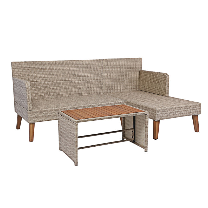 Ensemble de canapé modulaire d'extérieur 3 pièces