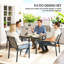Steel Patio Dining Set Table,