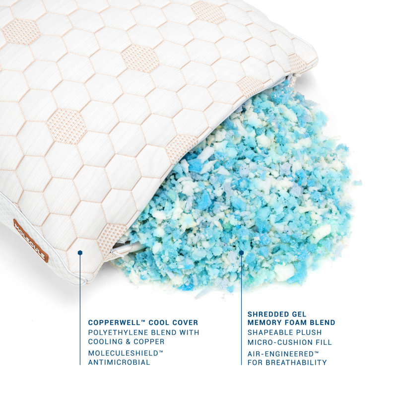 King Size Copper-Infused Cooling Gel Memory Foam Pillow