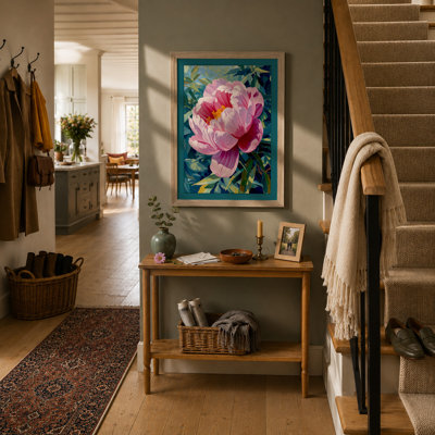 Peony in Bloom Botanical - Framed Print