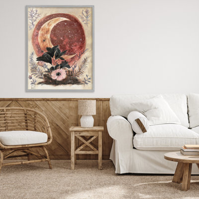 Giclée en forme de croissant de lune et de fleurs, design par Sara Culpepper
