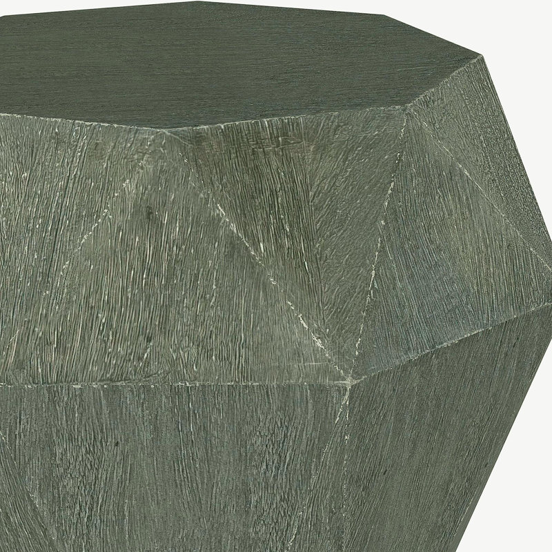 Pringle Grey Octagonal Solid Mango Wood Side Table, Gray