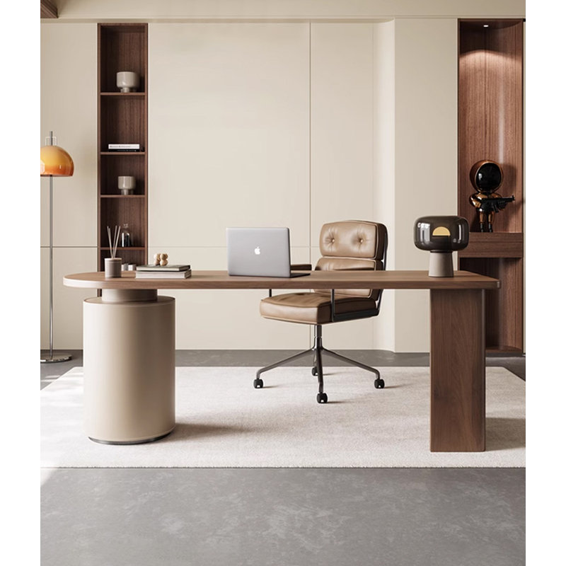 Bureau italien moderne en bois massif italien, 29.53" H x 55.12" W x 27.56" D