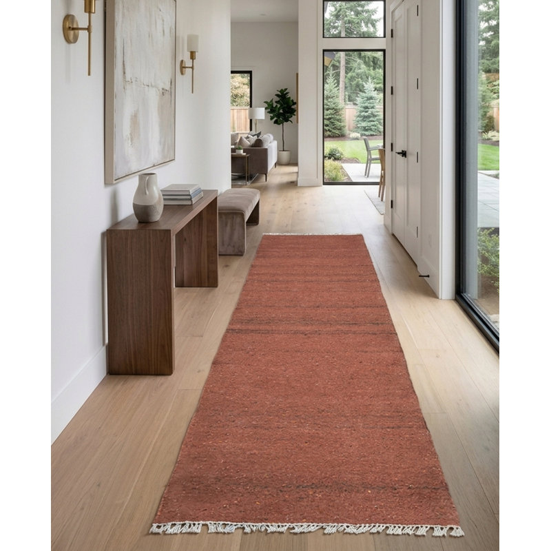 Tapis de couloir intérieur en coton et polyester tissé à la main, Tapis de couloir 2 pi 6 po x 6 pi