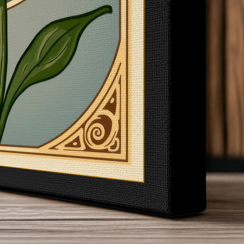 Framed Daisy Study Botanical - Wrapped Canvas, 36x24 - 91.4 x 61.0 cm, Black Border