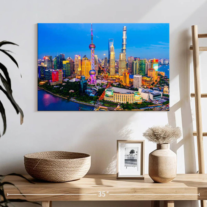 Sireci Shanghai Twilight Skyline, 16" H x 24" W