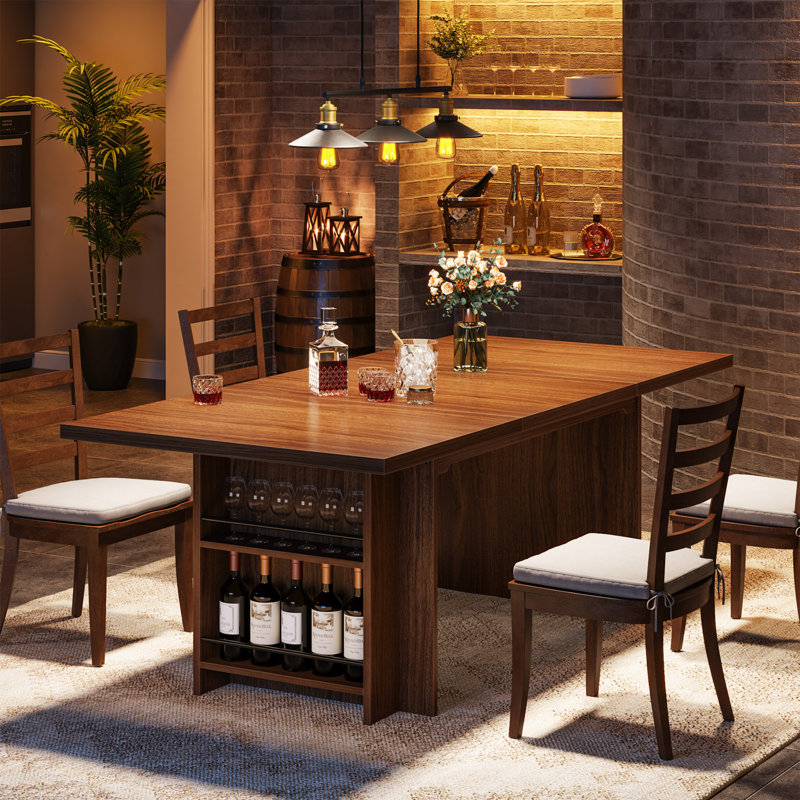 Patsye Rectangular 63'' L x 31.5'' W Dining Table for 6 Seats, Walnut