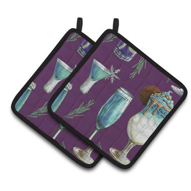 Caroline's Treasures Drinks and Cocktails Purple Oven Mitt