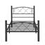 Krishara Hercules Twin Size Solid Wood Posts with Metal Bed Frame-382205930