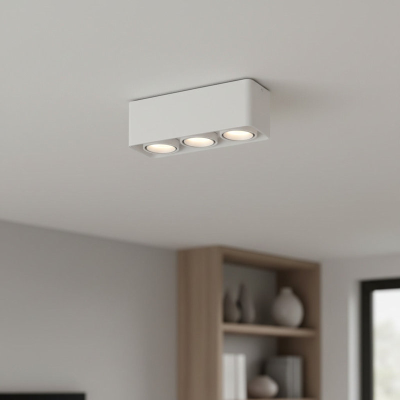UltraBeam Modern Surface Mount Ceiling Downlight, White, 10cm H x 29cm W x 10cm D