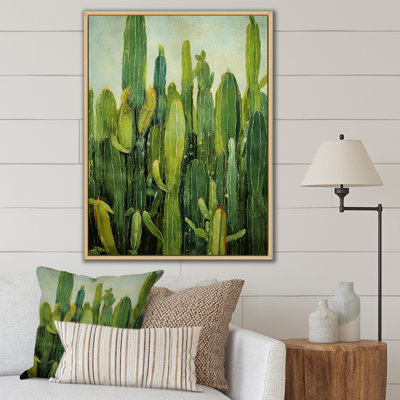 " Green Cactus Contour Collage "
