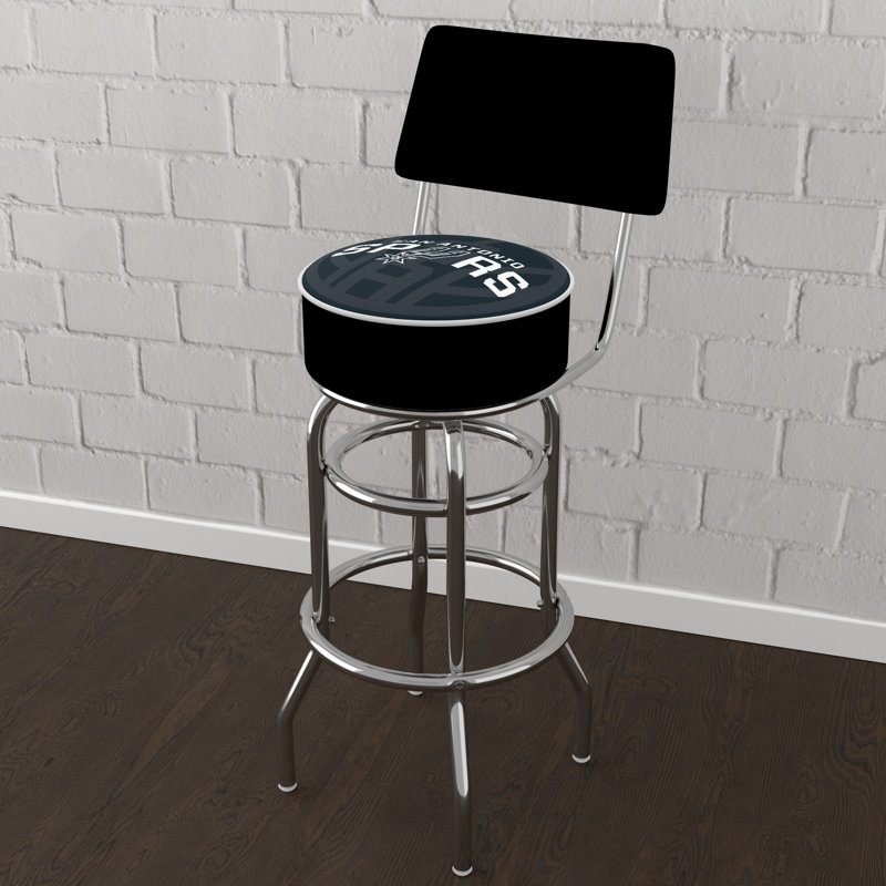Swivel Upholstered Counter Stool with Metal Frame