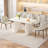 55.11" Modern Cream White Dining Table Set With 4 Chairs For Kitchen, Bar, Living Room-1660943062-1663940018