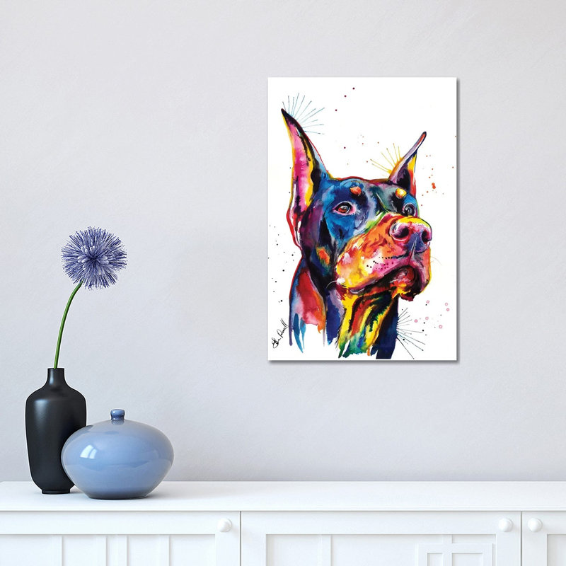 Doberman by Weekday Best - Wrapped Canvas Painting, 30.48 cm H x 45.72 cm W