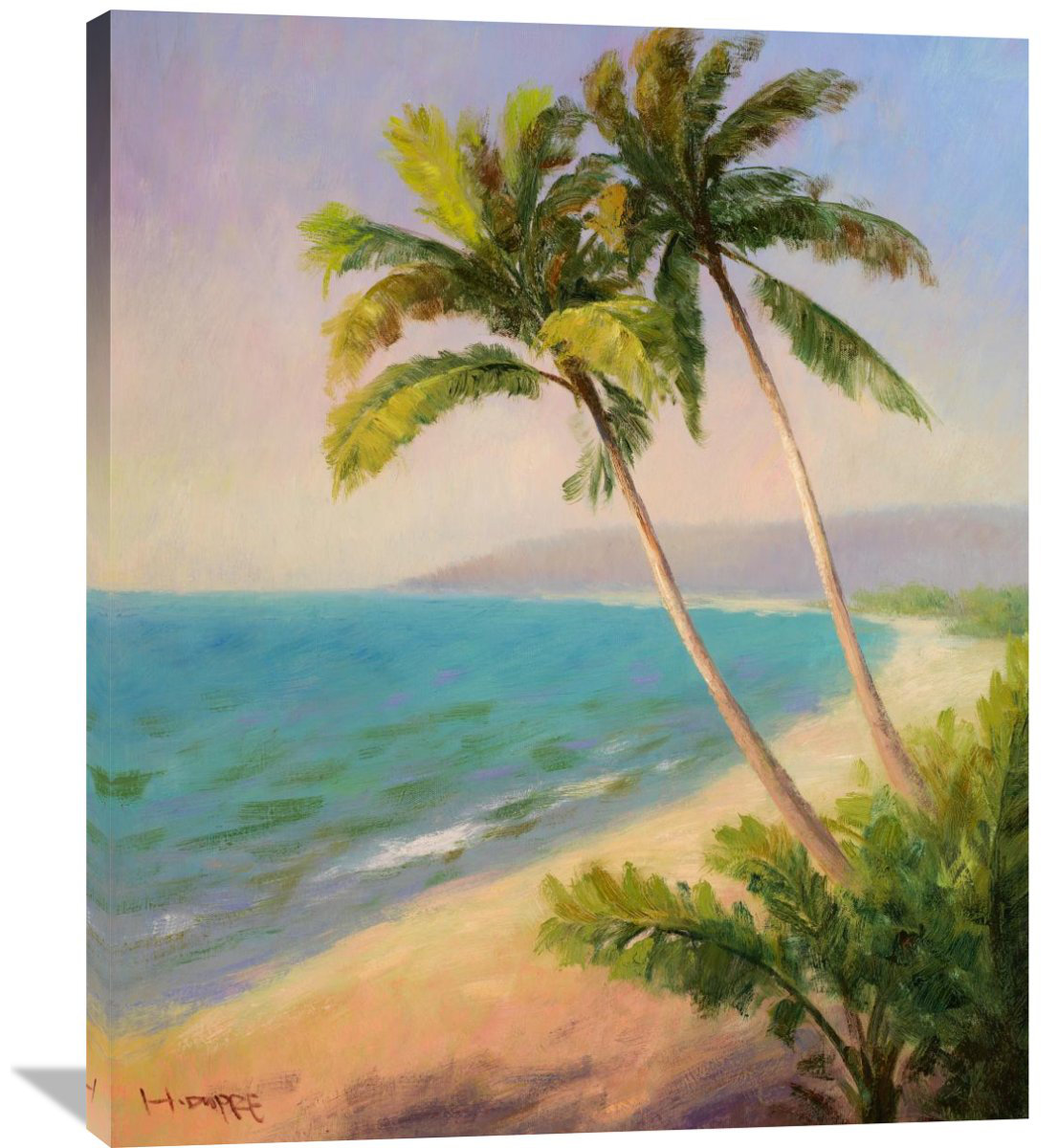 'Palms On The Beach I' Wrapped Canvas