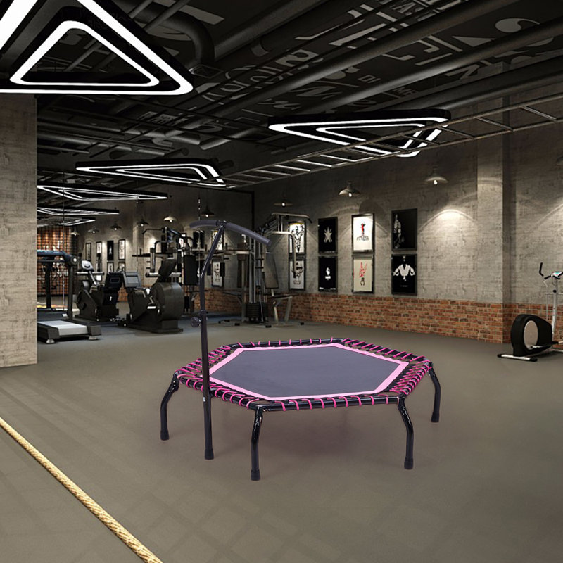 Freeport Park ft Hexagon Backyard Trampoline, Black/Pink
