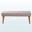 Banc de salle à manger Nimba revêtu de tissu gris et brun noyer, H 17,53 po x l 46,24 po x P 17,54 po