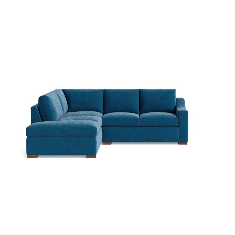 Lucca Sectional, Left Hand Facing, Performance Velvet - Denim