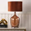 Alyette 76cm Living Room Table Lamp with Glass Base, Velvet Shade Bedside Buffet Lamp for Bedroom