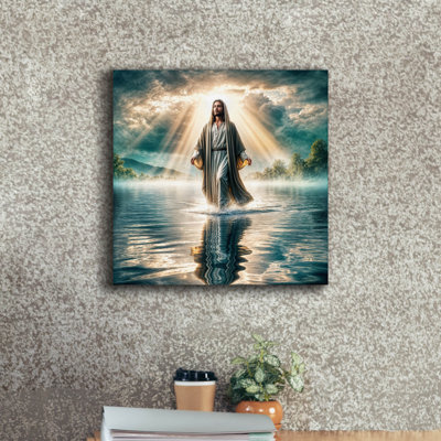'Jesus Walking On Water' by Rey Klimt Canvas Wall Art