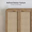 Buffet en rotin de 170 cm de large avec rangement, style bohème, à 4 portes, grand buffet-crédence pour salon, cuisine et entrée.-326327504