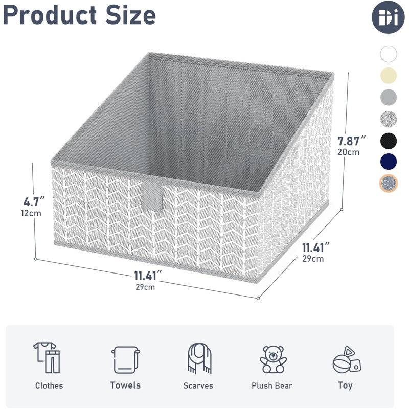 Bacs de rangement pliables en tissu pour l'organisation de placards