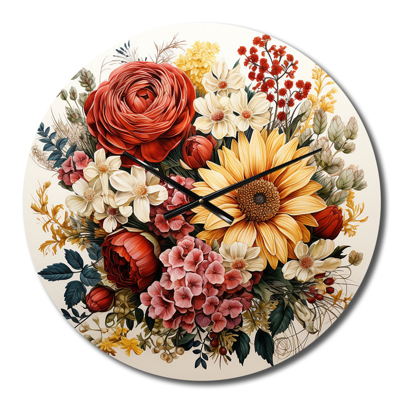 Horloge murale beige et orange, Moyenne