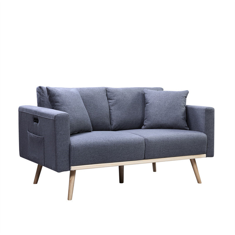 Causeuse Easton en lin et tissu gris foncé
