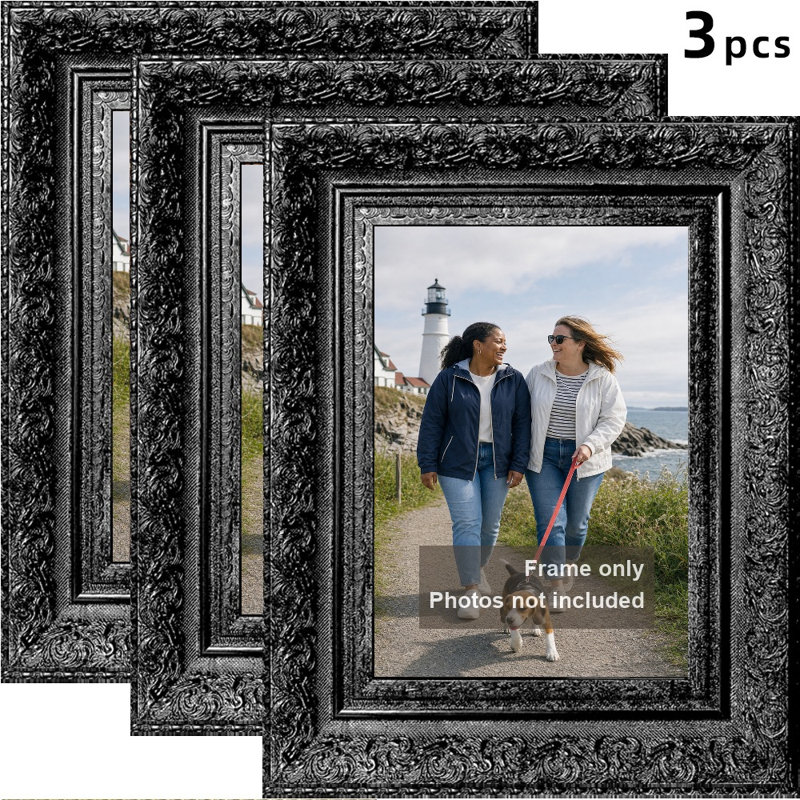 Cadre photo 3 pièces 5 "x 7" noir pour maison