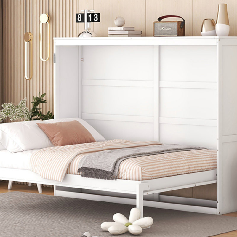 Lit escamotable double pleine grandeur, Double, Gris