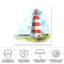 Toile d'extérieur «Watercolor Lighthouse I» par Naomi Mccavitt-87944707