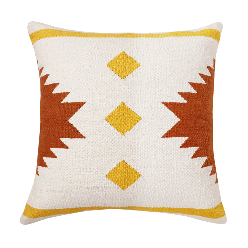 Cotton Geometric Throw Pillow