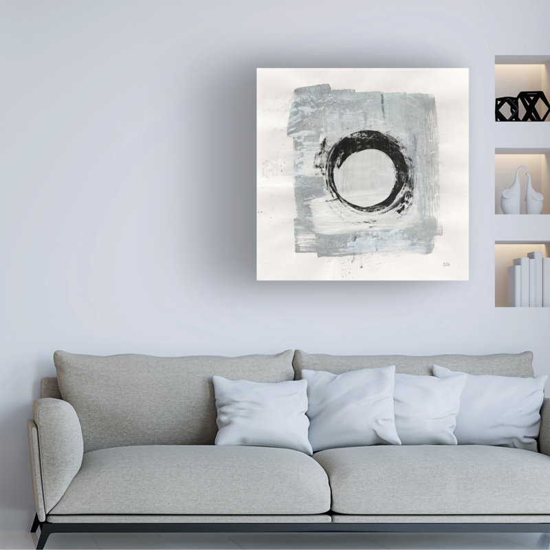 «Zen Circle I» par Melissa Averinos - peinture sur toile tendue, H 14 po x l 14 po x P 2 po