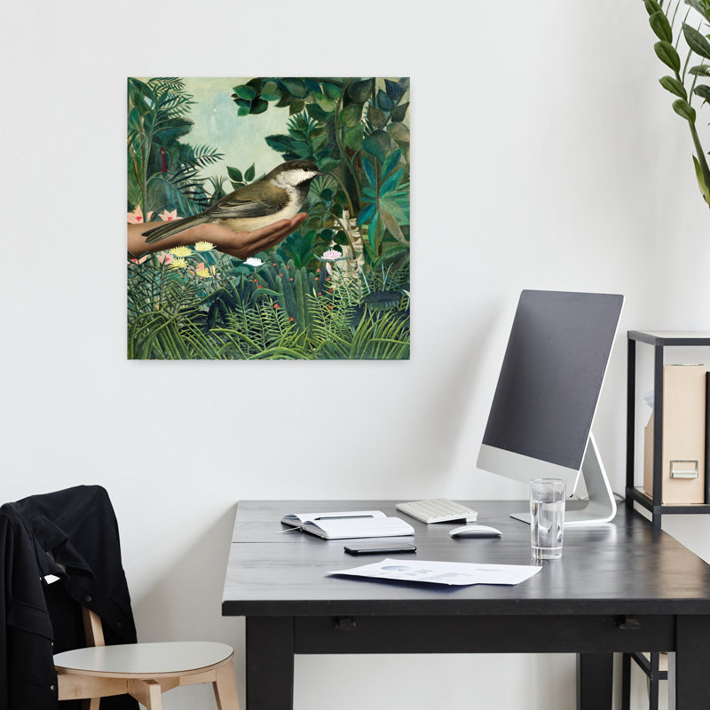 «Henri's Bird», art mural abstrait surréel, H 18 po x l 18 po