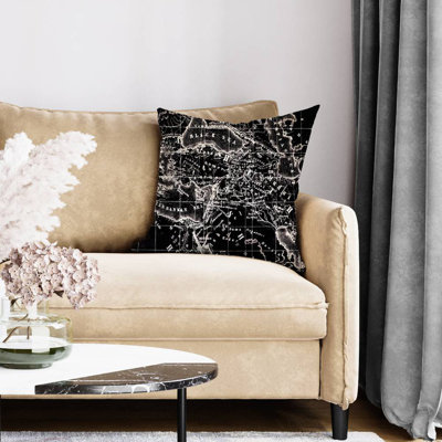 Old maritime maps - 20"x20" Throw pillow cover - Poly twill - Print on demand