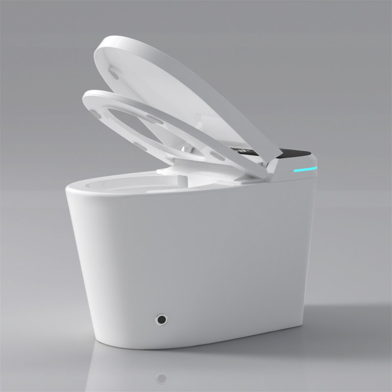 Modern Smart Toilet With Bidet Seat Built-In, Intelligent Toilet  Auto Open/Close Seat, Foot Sensor, LED Display,Night Light, Warm Water & Dryer