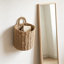 Seagrass suspendu panier de décoration murale de porte d'entrée, panier de rangement mural tissé à la main pour la cuisine de la salle de bain, vestibule, organisateur léger pour les petites plantes et le courrier