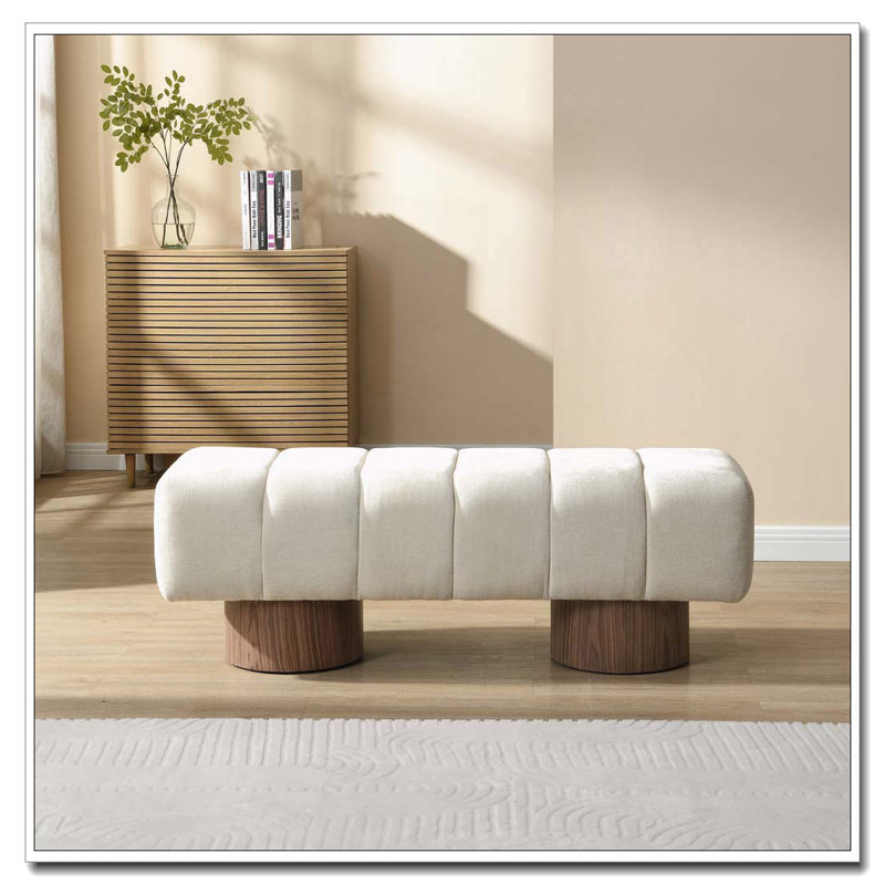 Banc de salle à manger rembourré, Beige