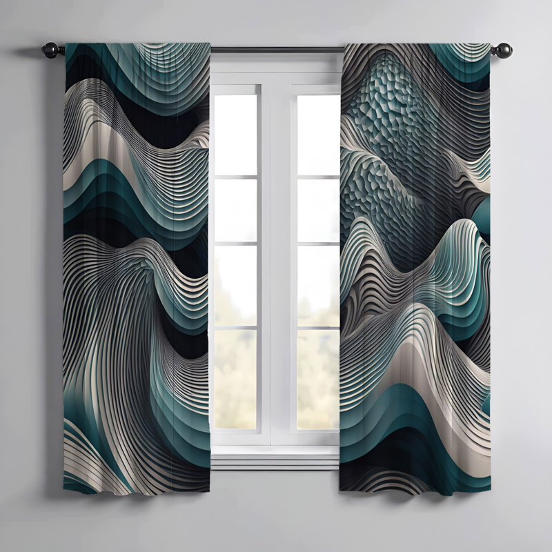 Paire de rideaux semi-transparents en polyester Gustena, L 40 po x L 52 po