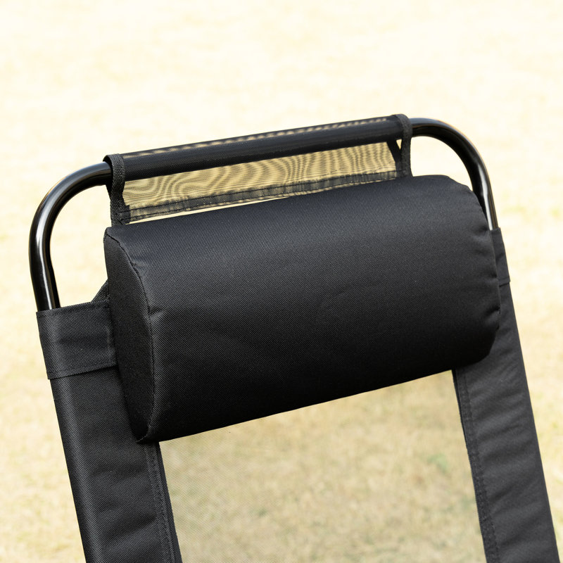 Folding Chairs , Breathable Surface, Adjustable Sling , For Outdoor Use, Garden, Backyard, Lawn, Black Camping Of 2, Deck Chair With Back, Removable Foldable Design