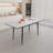 Elegant Expandable MDF Dining Table With Marble Pattern And Tapered Metal Legs