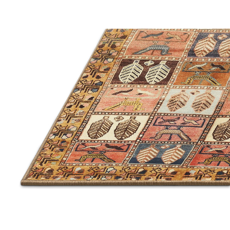 Tapis doré / beige en laine Madteos, Rectangle 5 pi x 8 pi