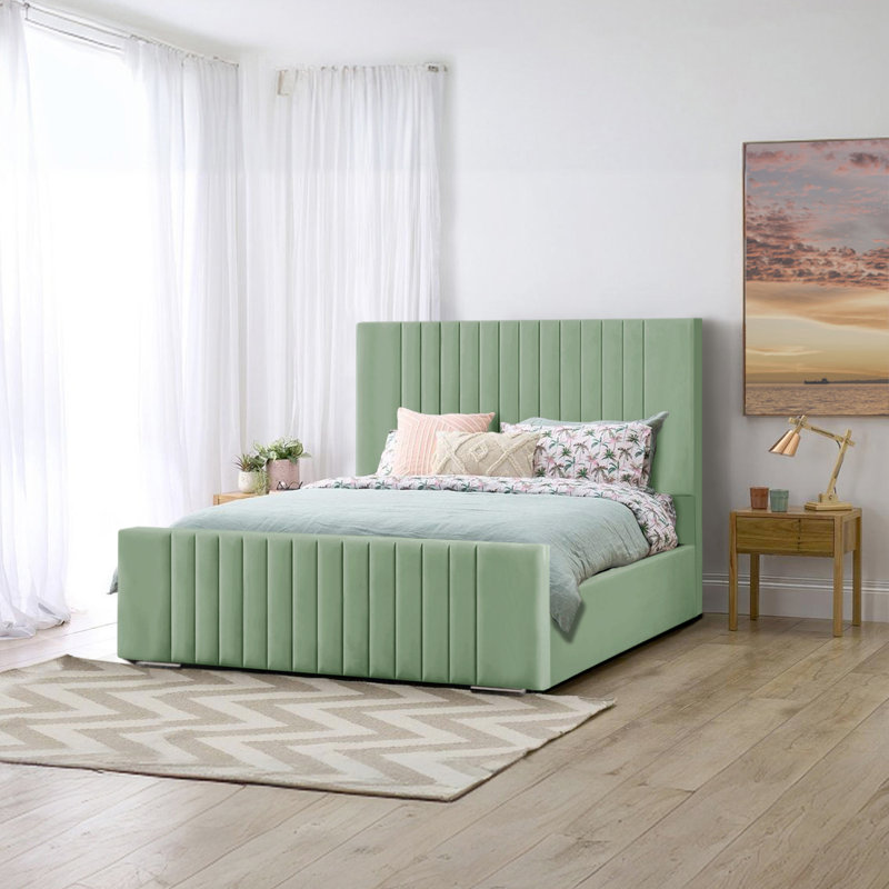 Aerys Upholstered Bed, Double (4'6), Duck Egg