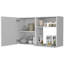 Armoire 15,7 pouces blanc profond avec poignée en métal et 2 tablettes murales en bois