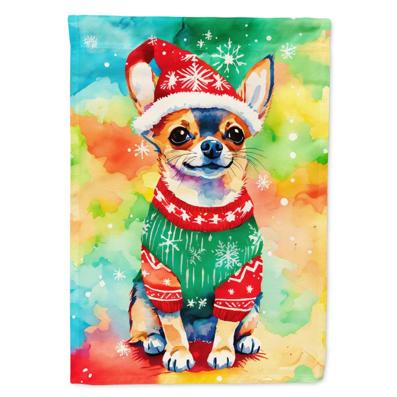 Polyester double face Noël, H 40 po x l 28 po