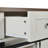 53.7" Farmhouse Kitchen Island With Power Outlet, Sliding Barn Door, Drop Leaf & Rolling Wheels